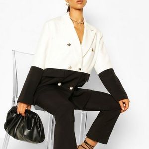 Color Blocked Oversized Dad Blazer